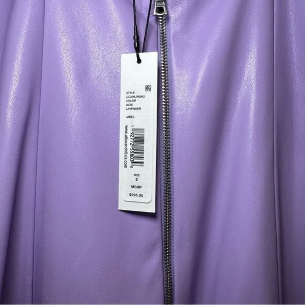 Alice + Olivia Lavender Purple Vegan Leather Mini Dress - Picture 6 of 8